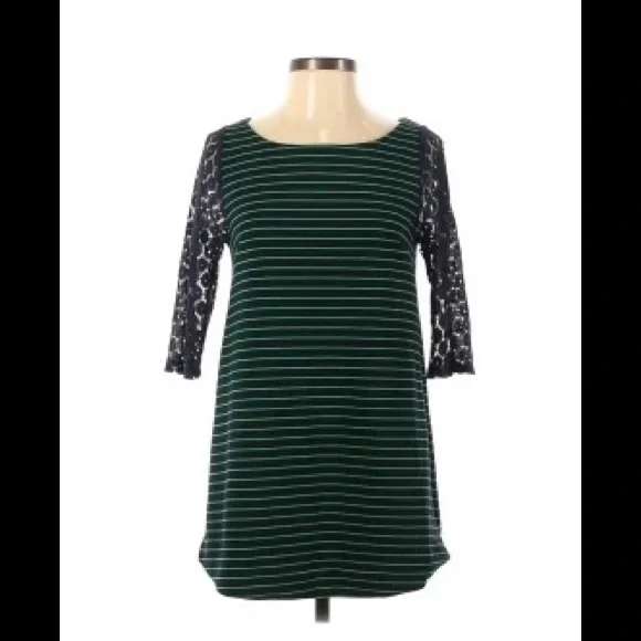 Anthropologie 9H15 Striped Lace sleeve tunic dress (L) - Picture 1 of 2